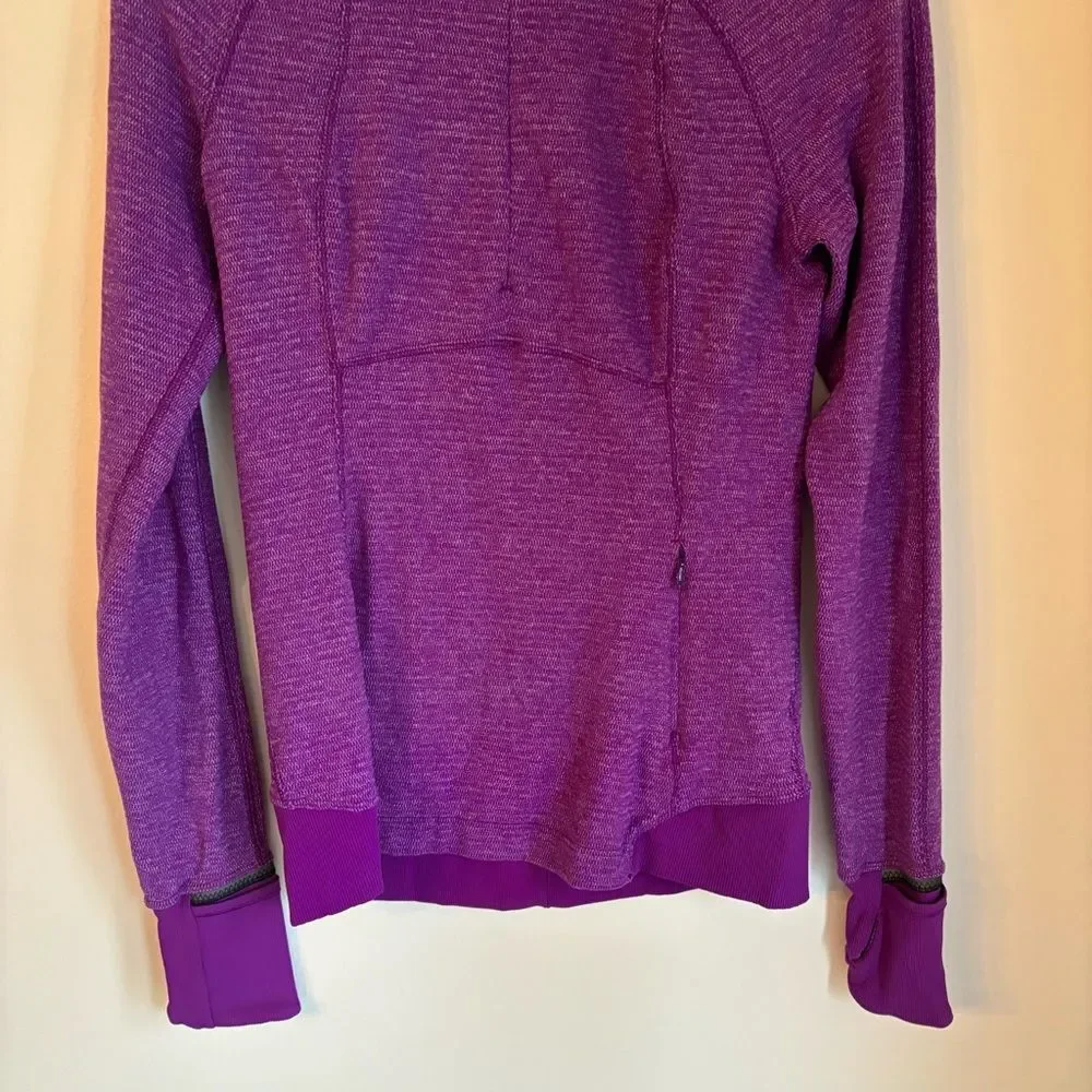 Lululemon Womens Long Sleeve Running 1/3 Zip Pullover Sweatshirt Sz 6 Purple EUC